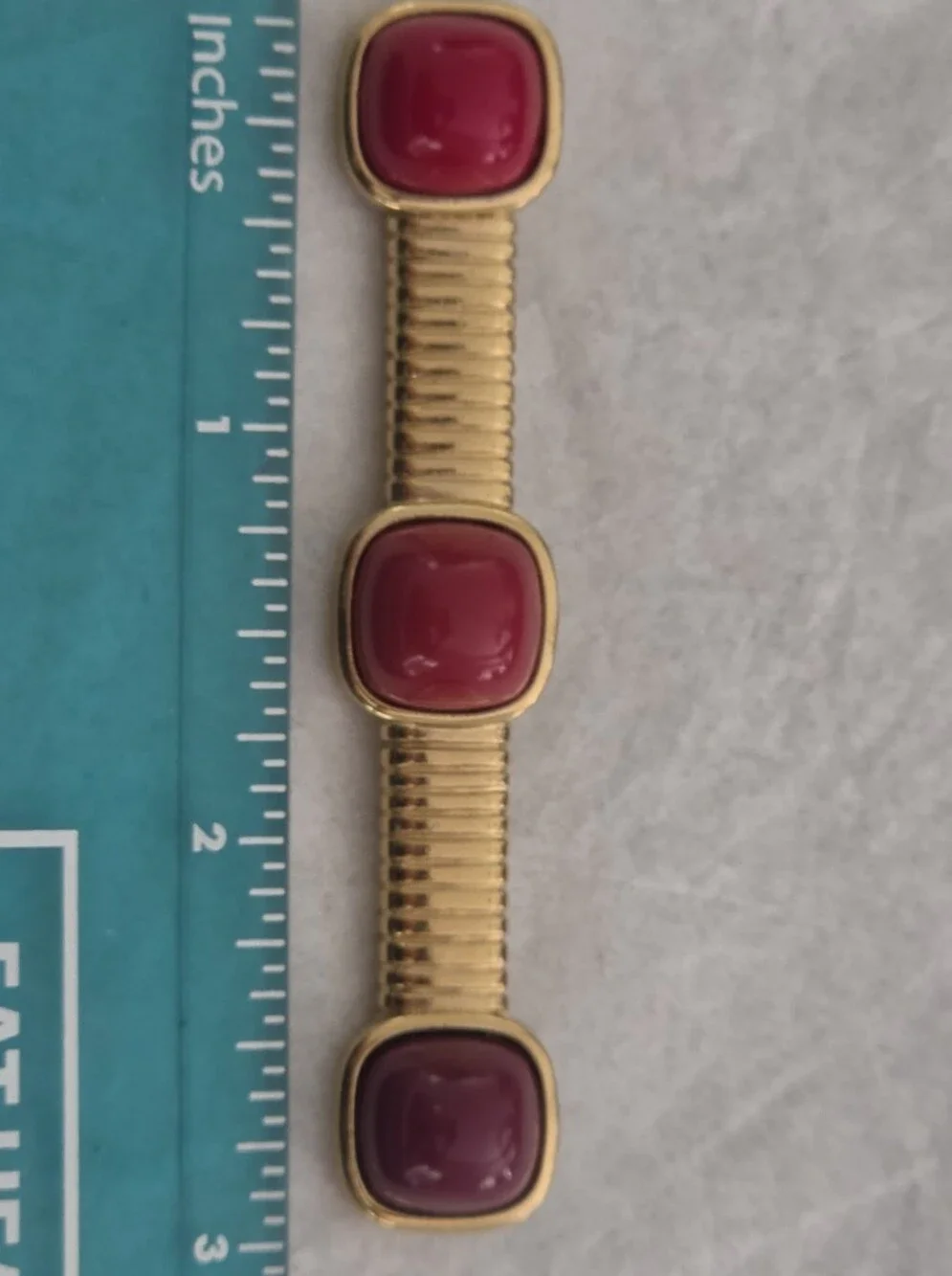 Vintage Gold-Tone Brooch with Gradient Pink Cabochons